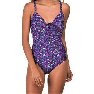 NWT SHORE SHAPES Tummy Control Bunny Tie Floral One-piece Swimsuit